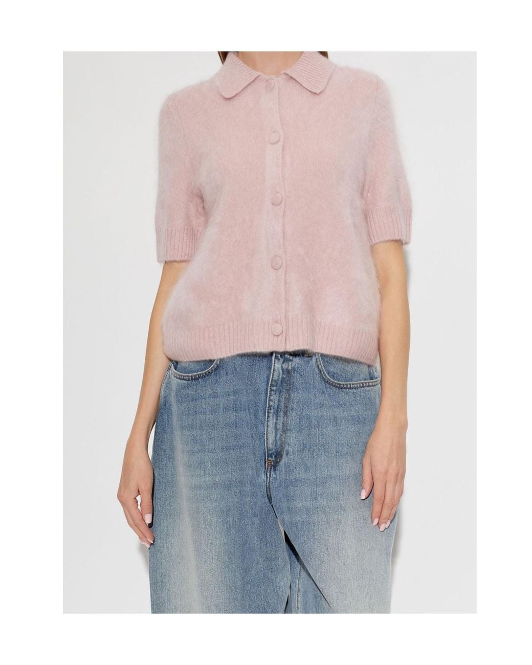 Rag & Bone Pink Short-Sleeve Knit Cardigan