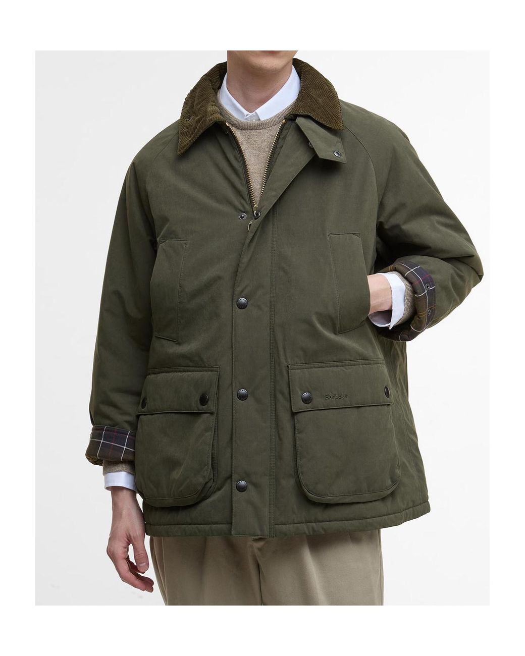 Barbour Green Pocket Detail Buttoned Coat for men