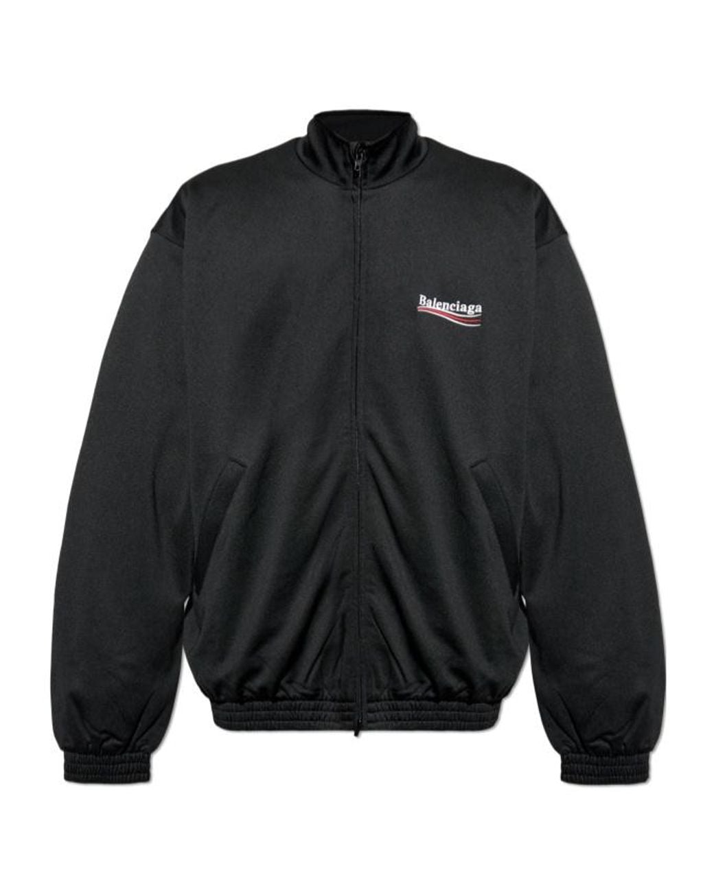 Balenciaga Black Logo Printed Zip-Up Jacket for men