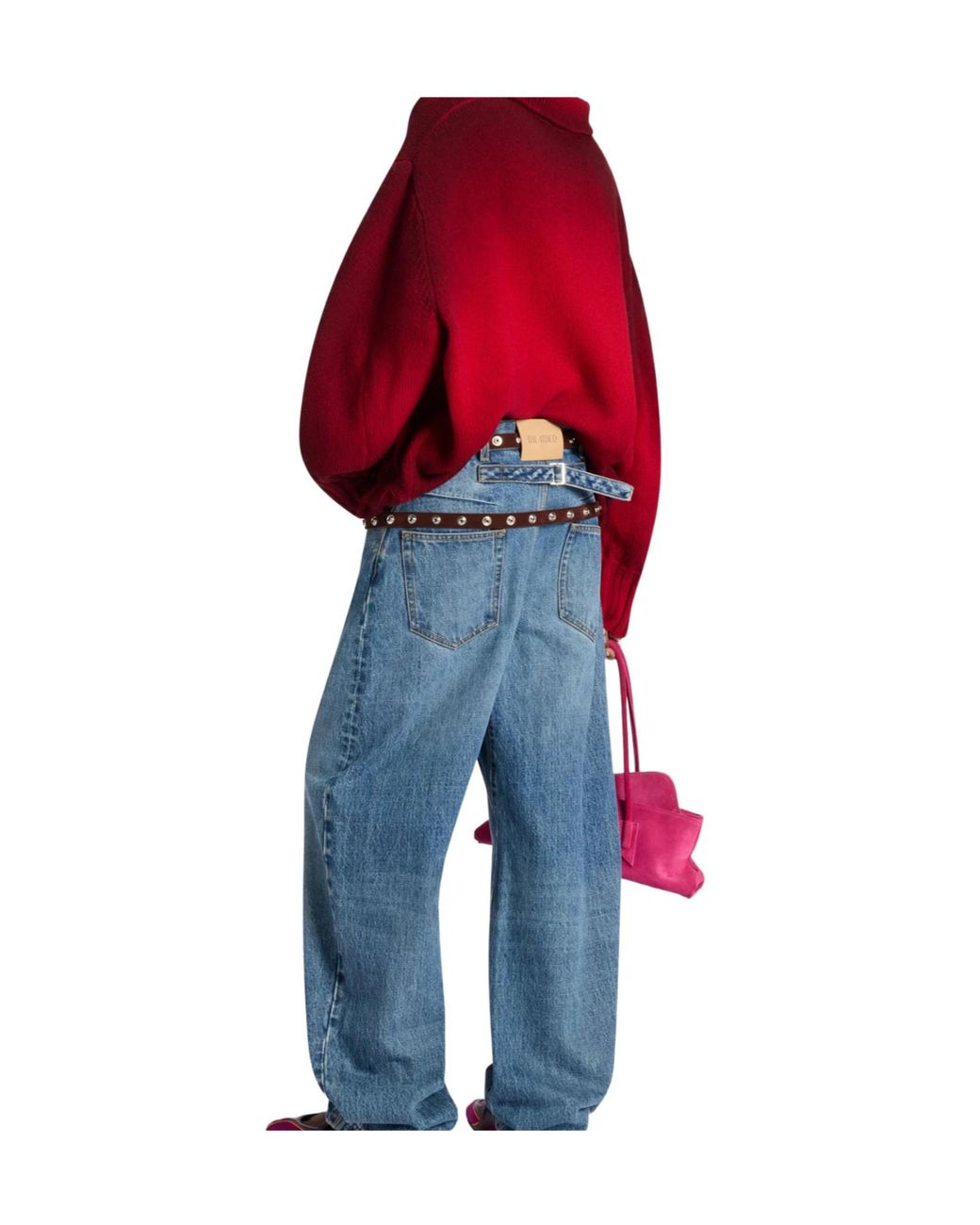 The Attico Red The Sprayed Knit Button Cardigan