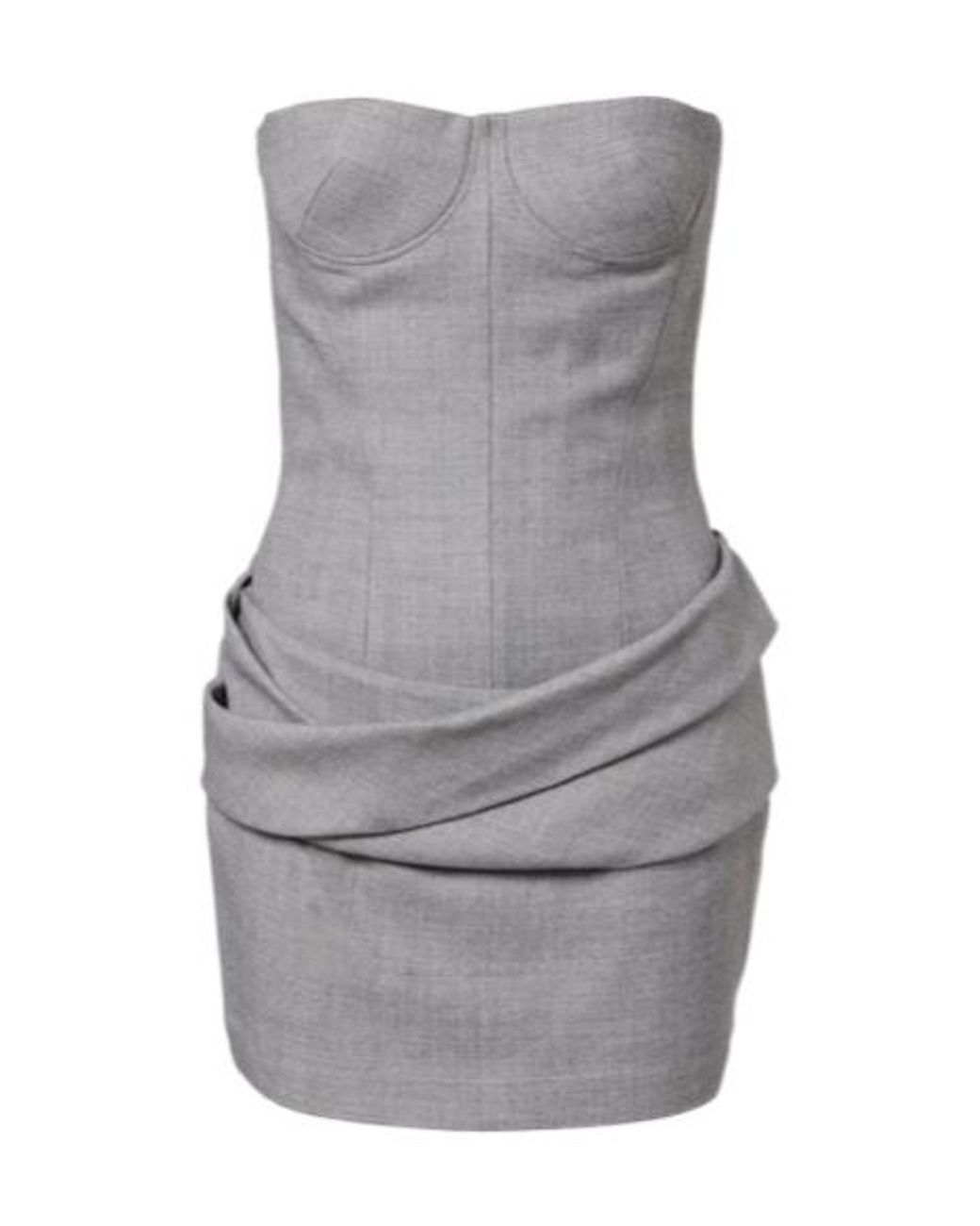 Alex Perry Gray Draped Bustier Dress