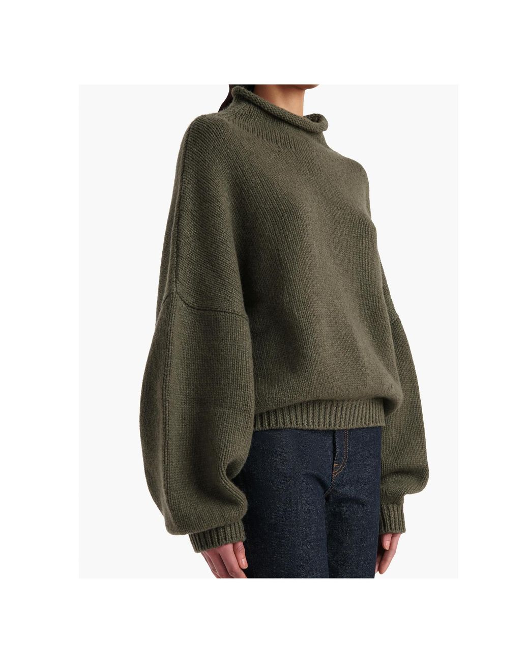Khaite Green Juniper Roll Neck Sweater