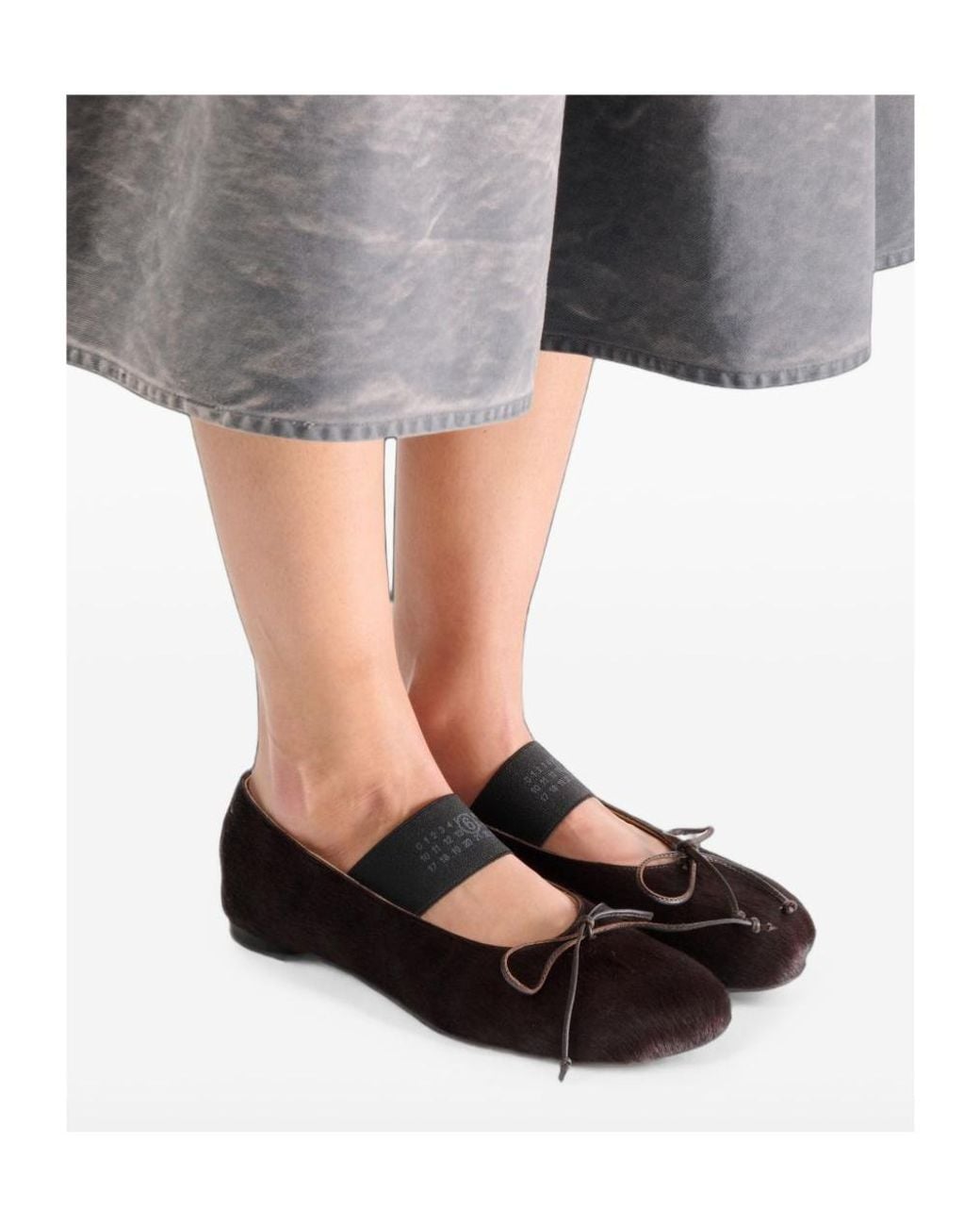 MM6 by Maison Margiela Black Anatomic Elastic Ballet Flats