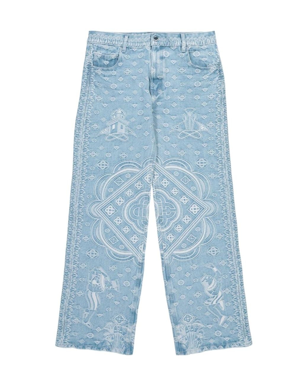 Casablanca Blue Carpet Jacquard Baggy Denim Jeans for men