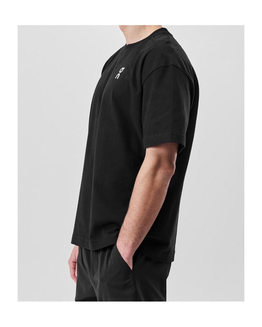 On Shoes Black Logo Crew Neck T-Shirt for men