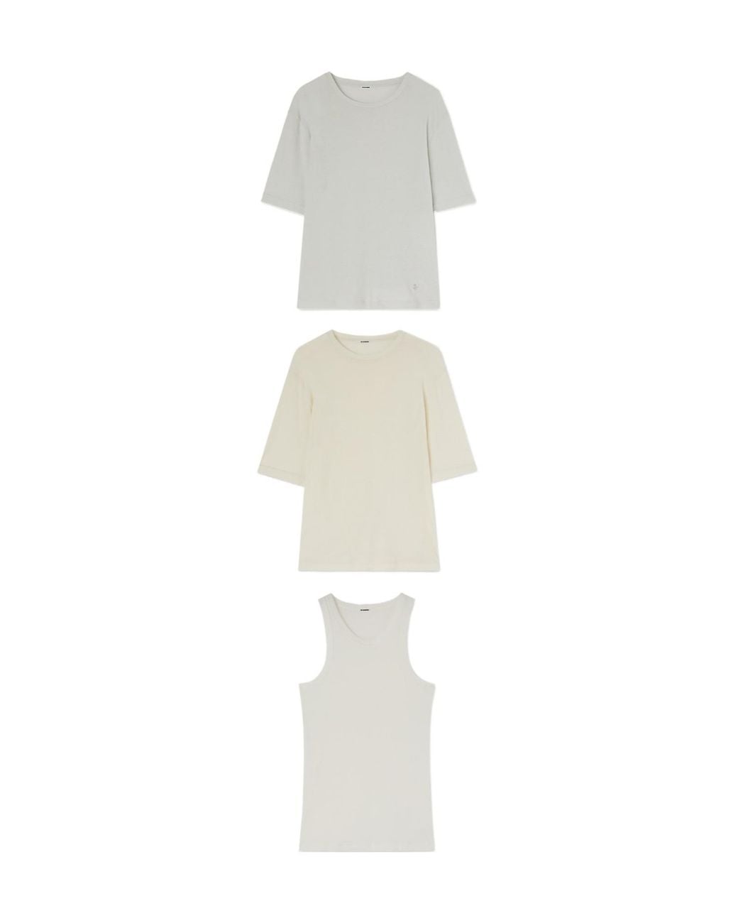 Jil Sander White 3 Pack Crewneck T-Shirt for men