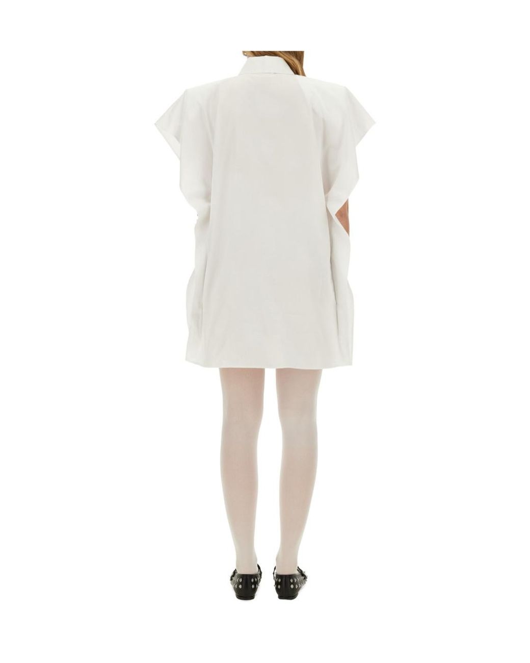 Stella McCartney White Short-Sleeved Mini Shirt Dress