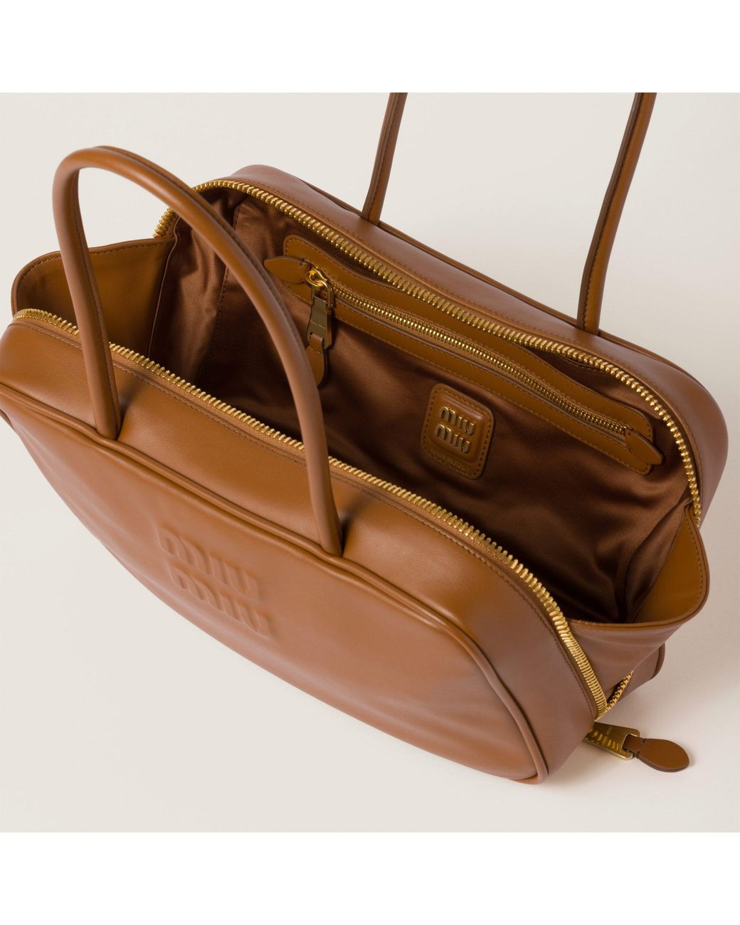 Miu Miu Brown Beau Leather Top-Handle Bag