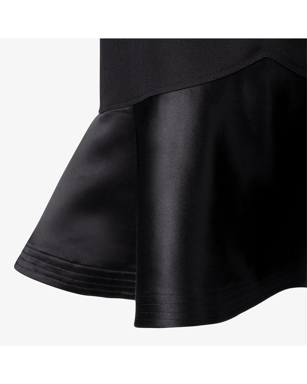 Fendi Black High Waist Peplum-Hem Midi Skirt