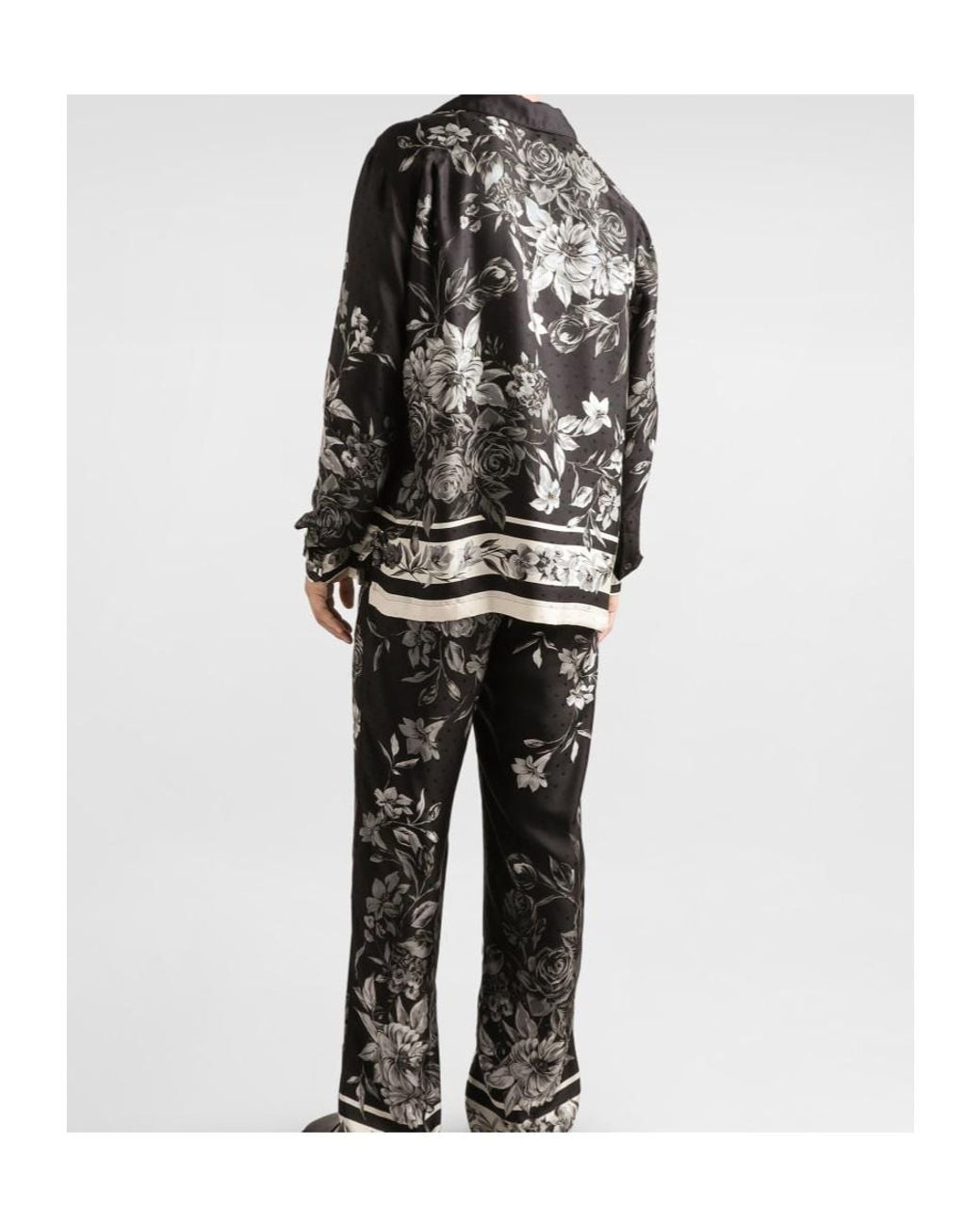 Dolce & Gabbana Black Silk Printed Shirt for men