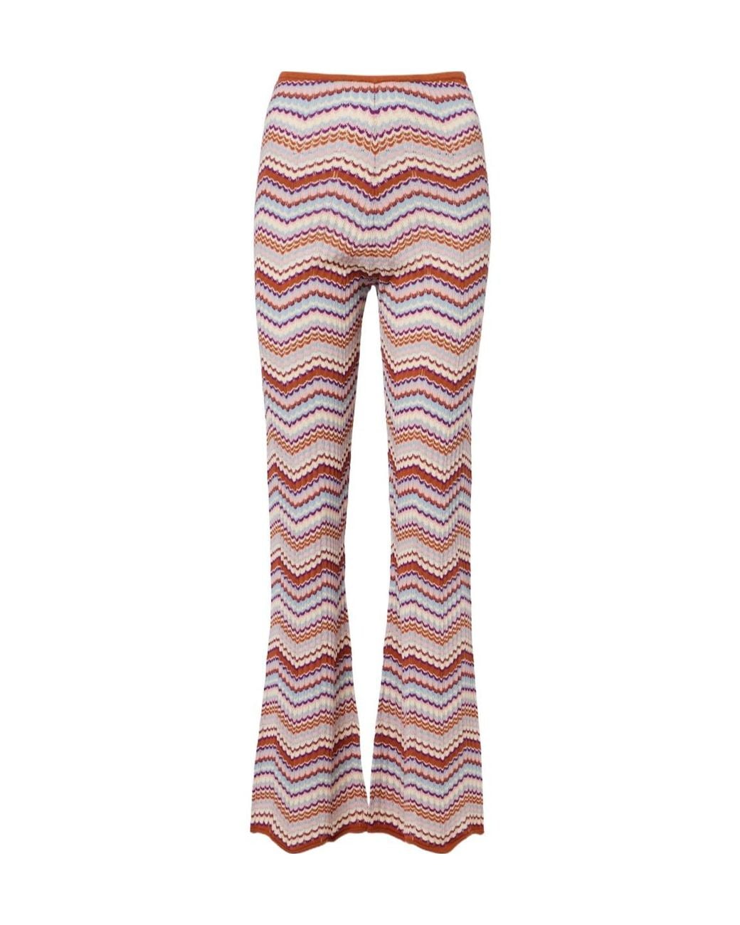 Rixo Boni Chevron Cotton Flared Pants