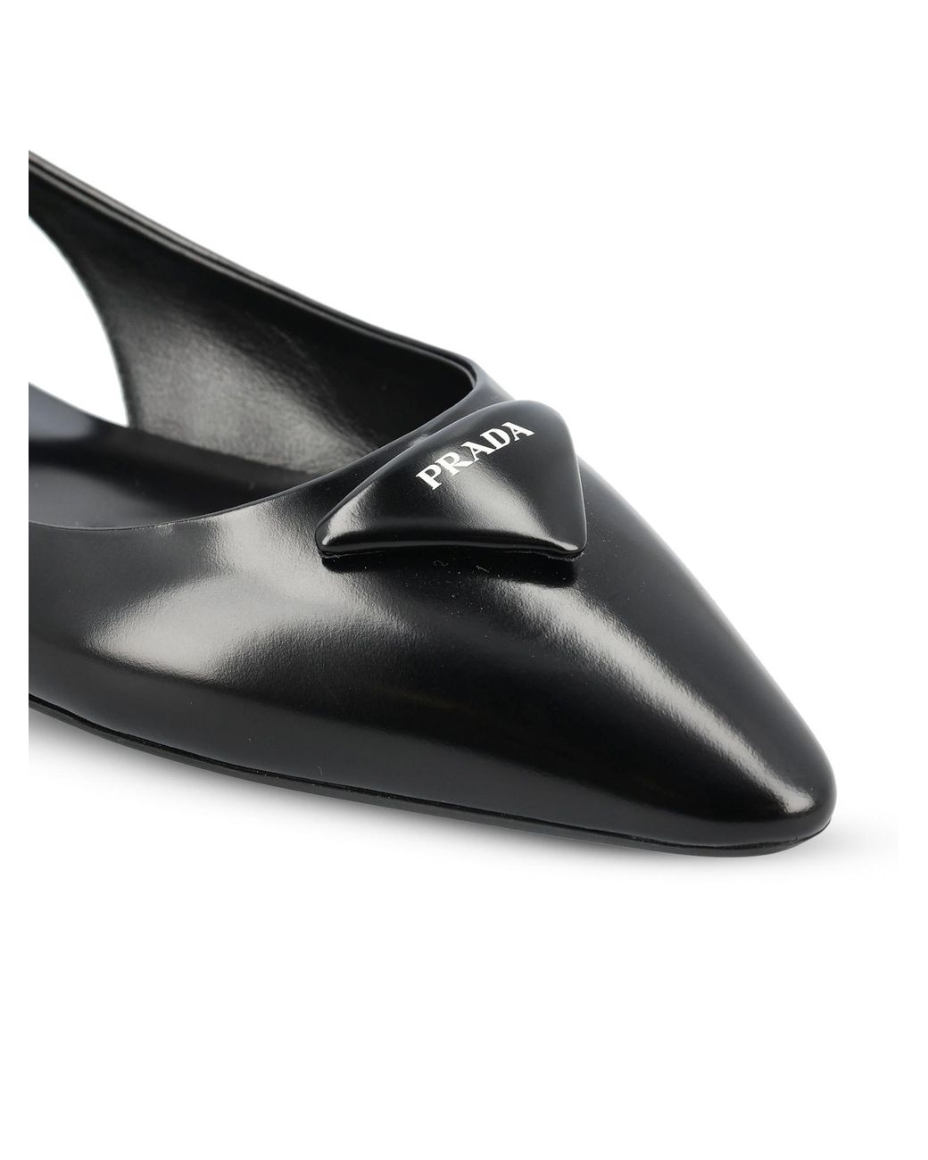 Prada Black Slingback Flat Sandals