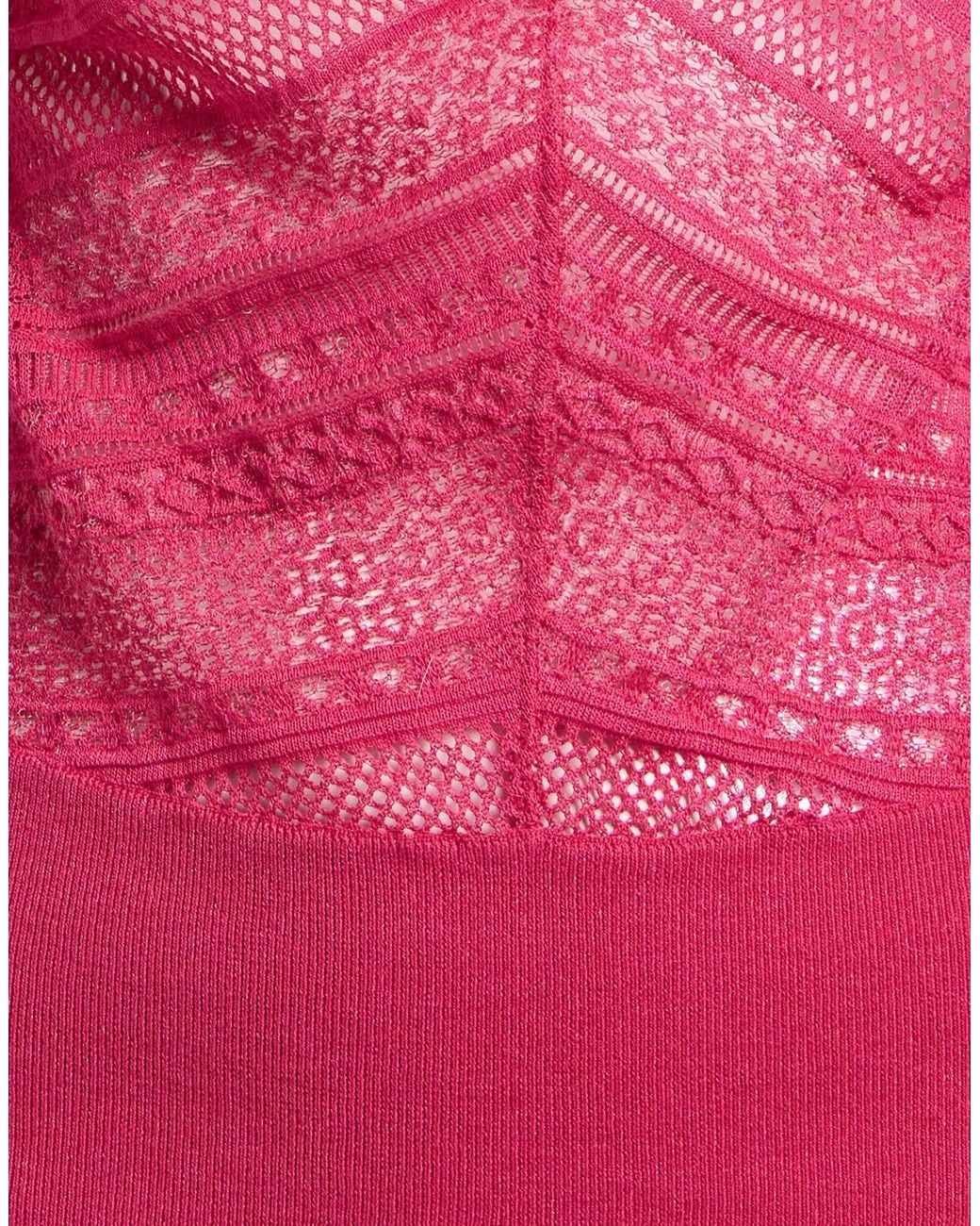 MAX&Co. Pink Solid-Colored Lightweight Knit Top