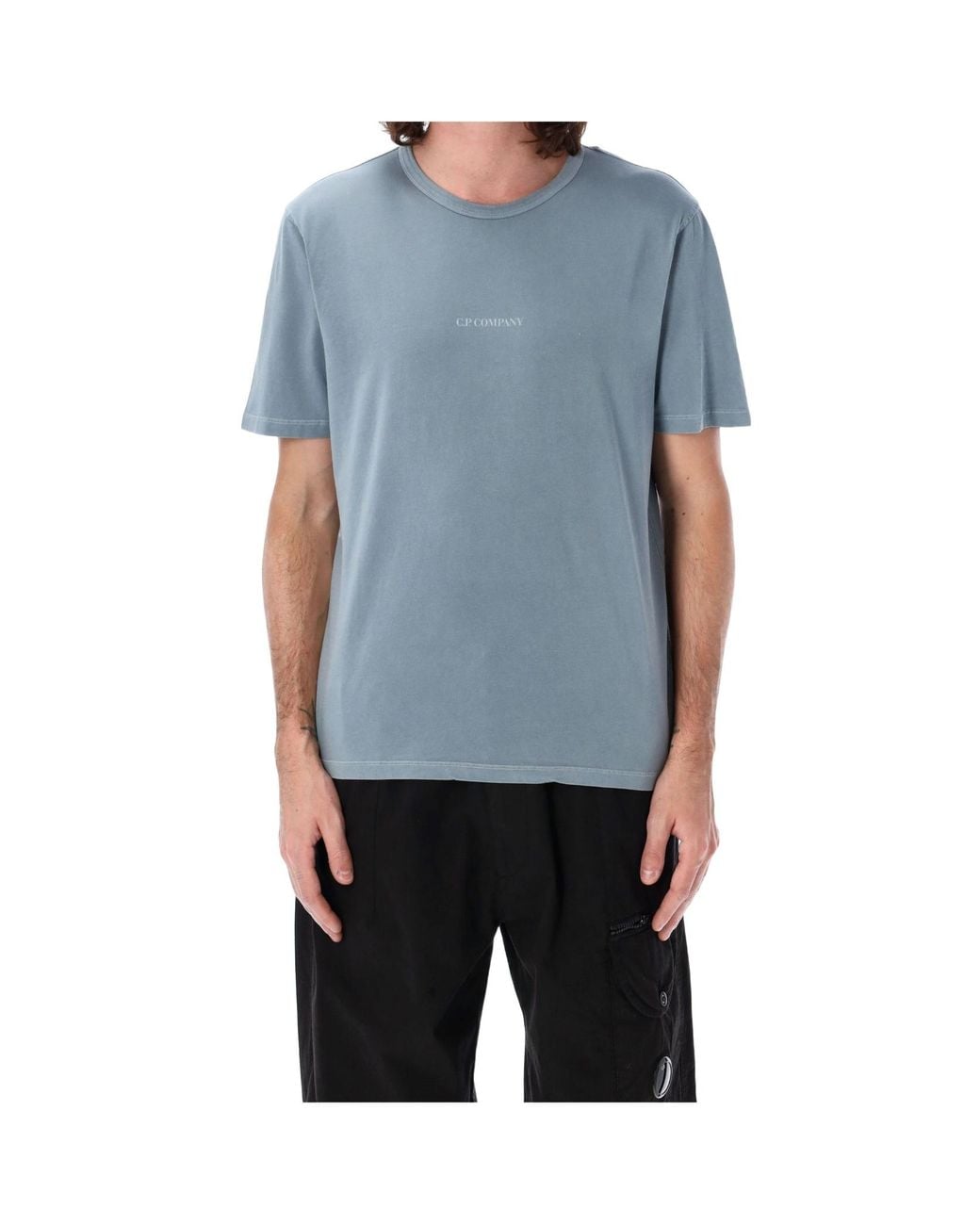 C P Company Blue Logo Print Tee for men