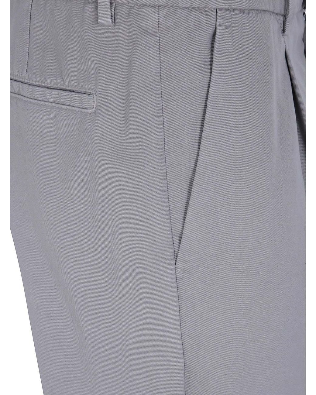Brunello Cucinelli Gray Casual Trousers With Belt Loops for men