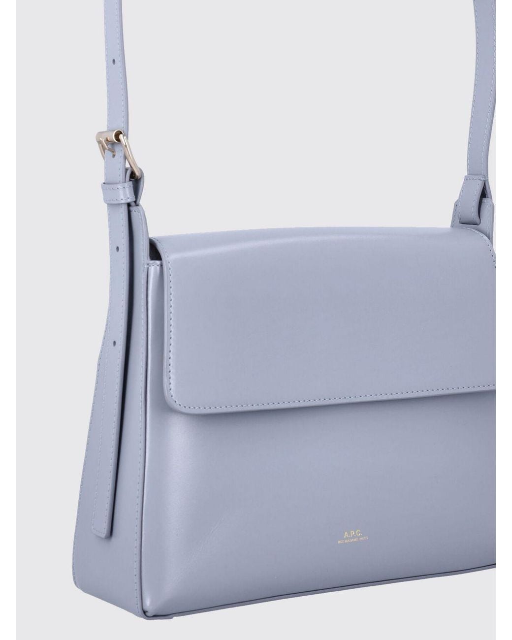 A.P.C. White Virginie Flap Shoulder Bag