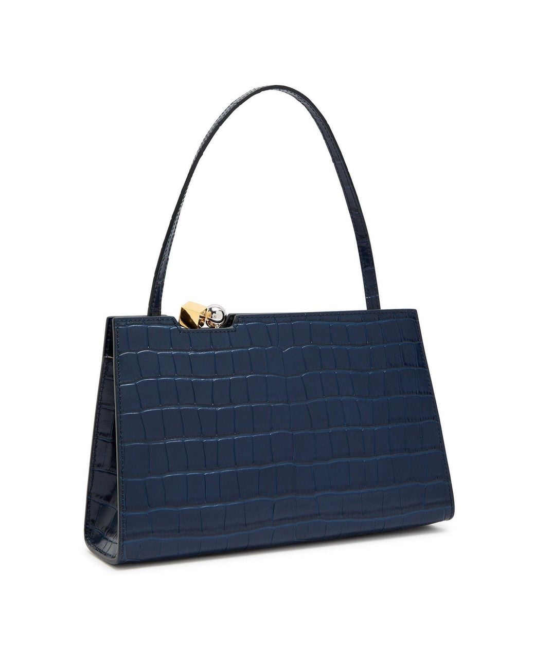 Jacquemus Blue Croc Embossed Shoulder Bag