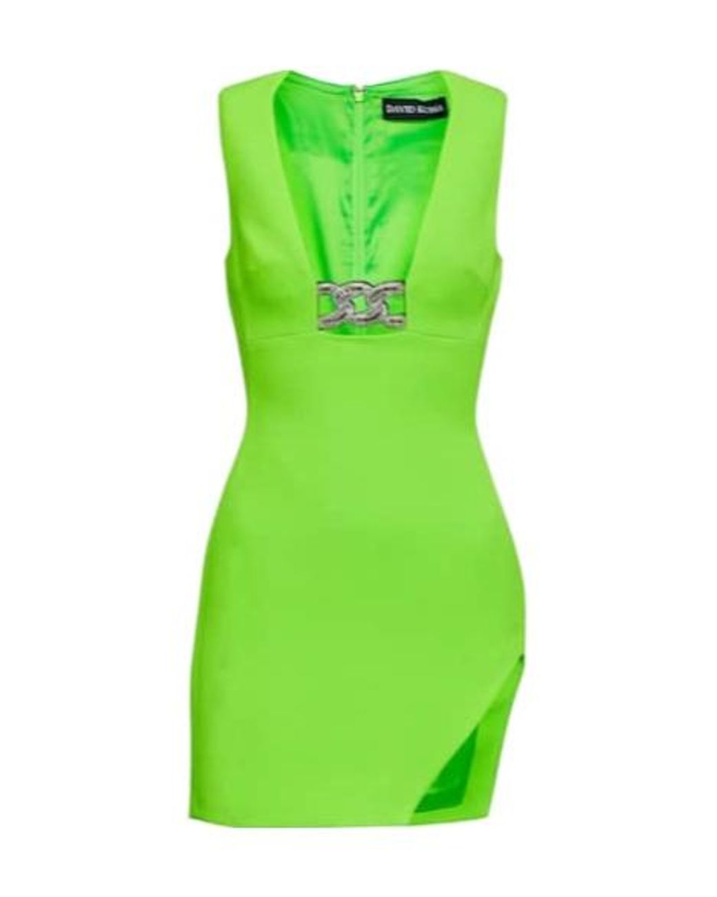 David Koma Green Embellished Asymmetric Minidress