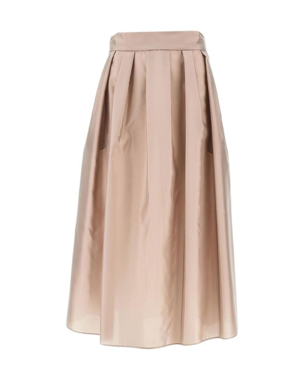 Max Mara Natural Pleated Midi Skirt