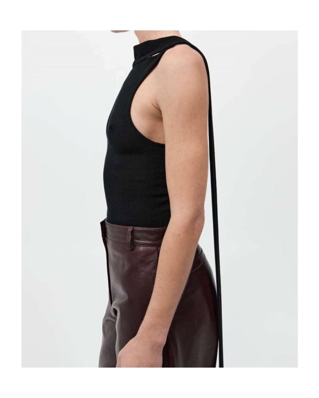 St. Agni Black Scarf Knitted Vest