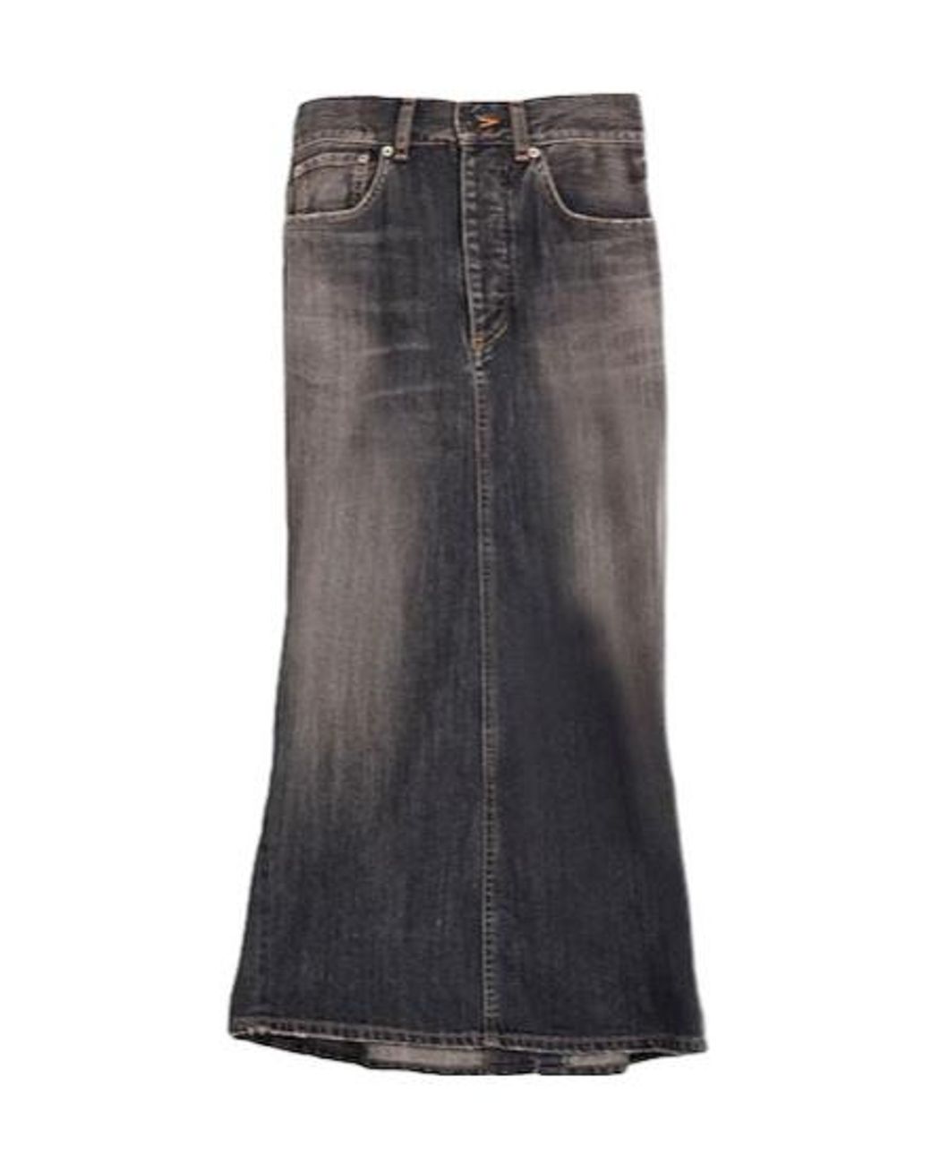 Balenciaga Gray Denim Midi Skirt