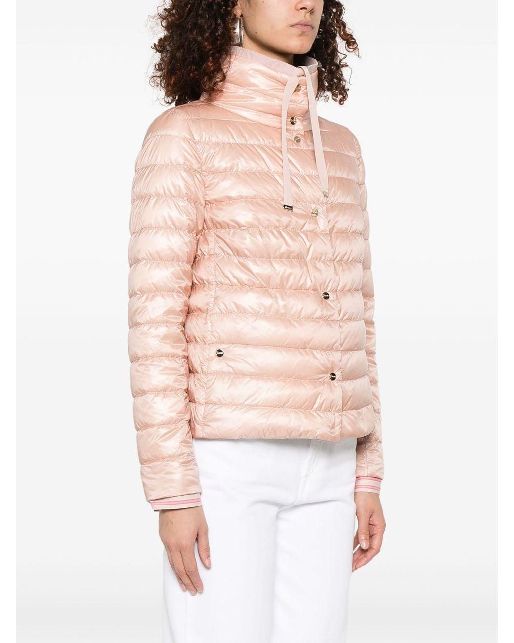 Herno Natural Quilted High-Neck Reversible Coat