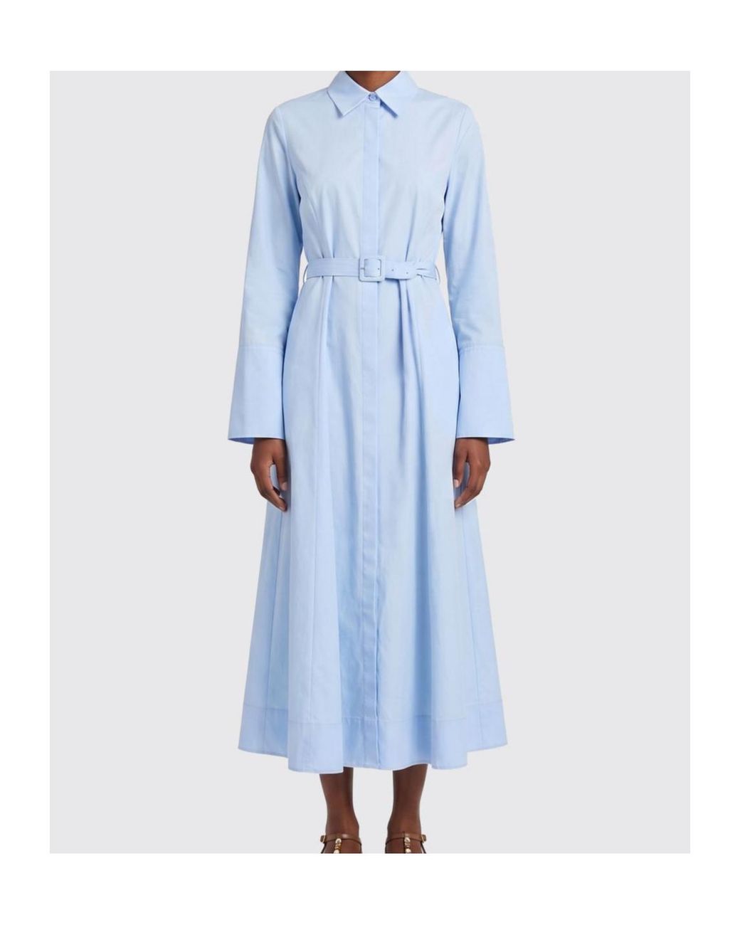 Gabriela Hearst Blue Carmina Belted Maxi Dress