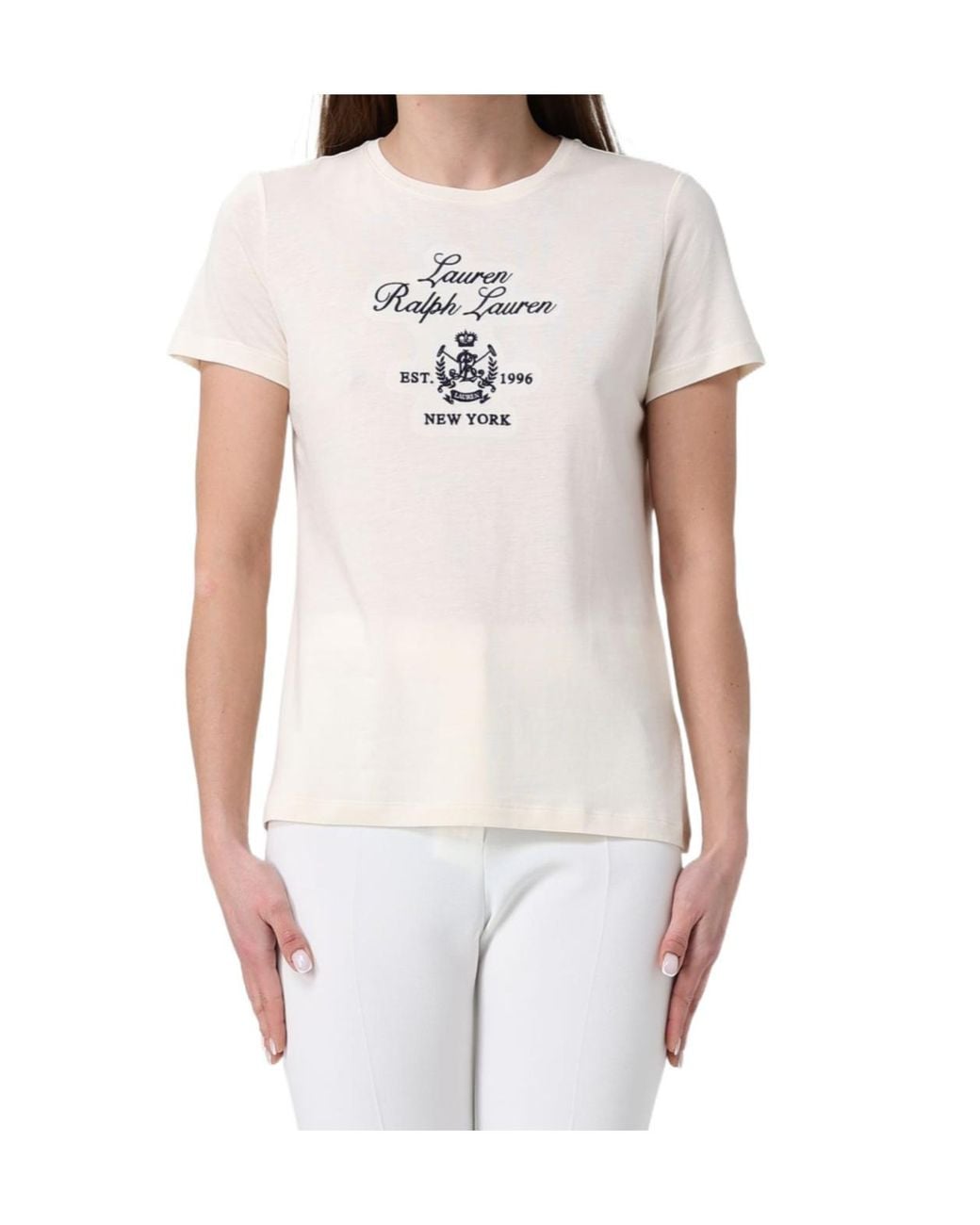 Ralph Lauren White Lauren Crest Logo T-Shirt