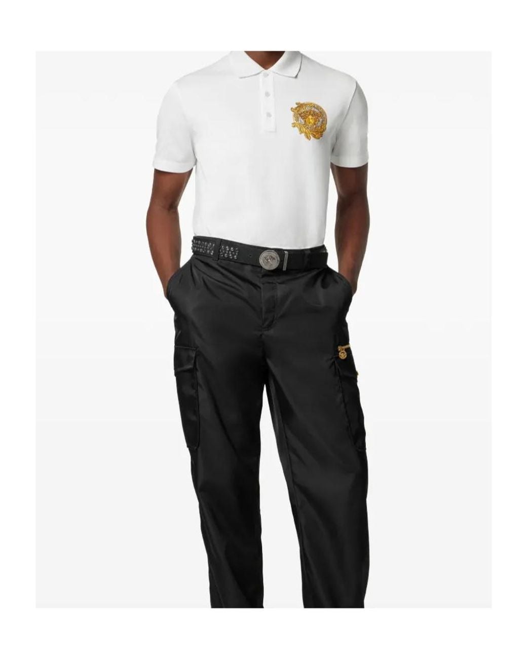 Versace White Cotton Polo Shirt for men
