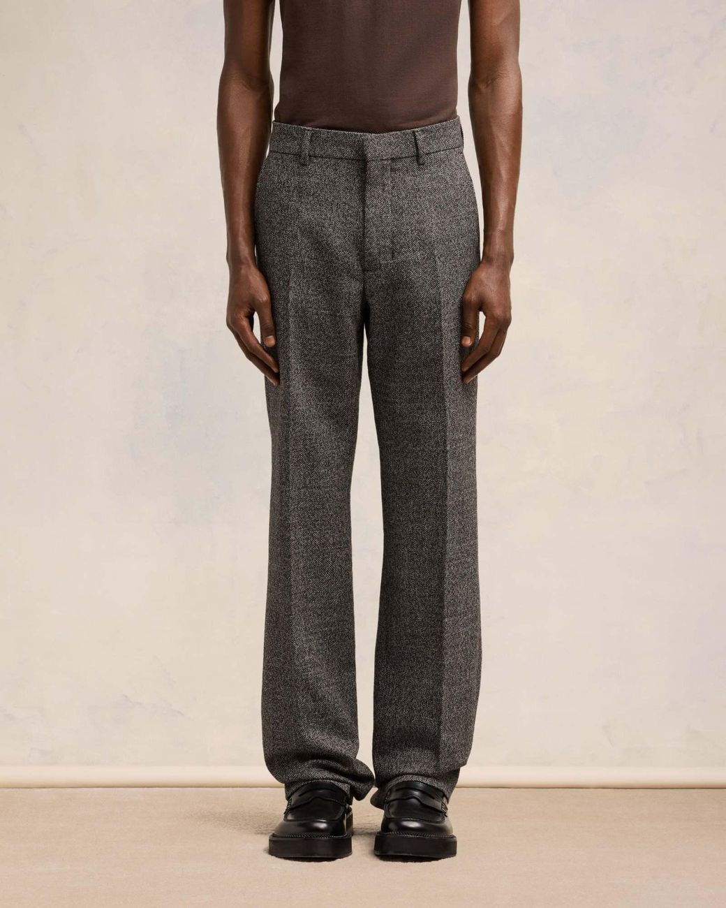 AMI Gray Straight-Leg Tailored Trousers for men