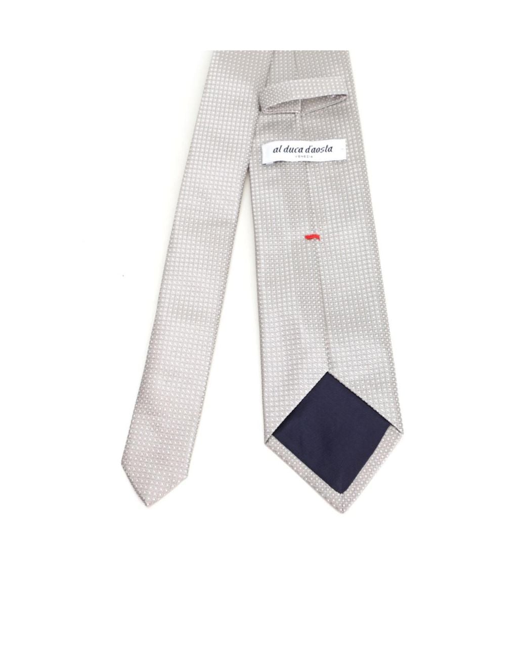 Al Duca D'aosta White Pointed-Tip Tie for men