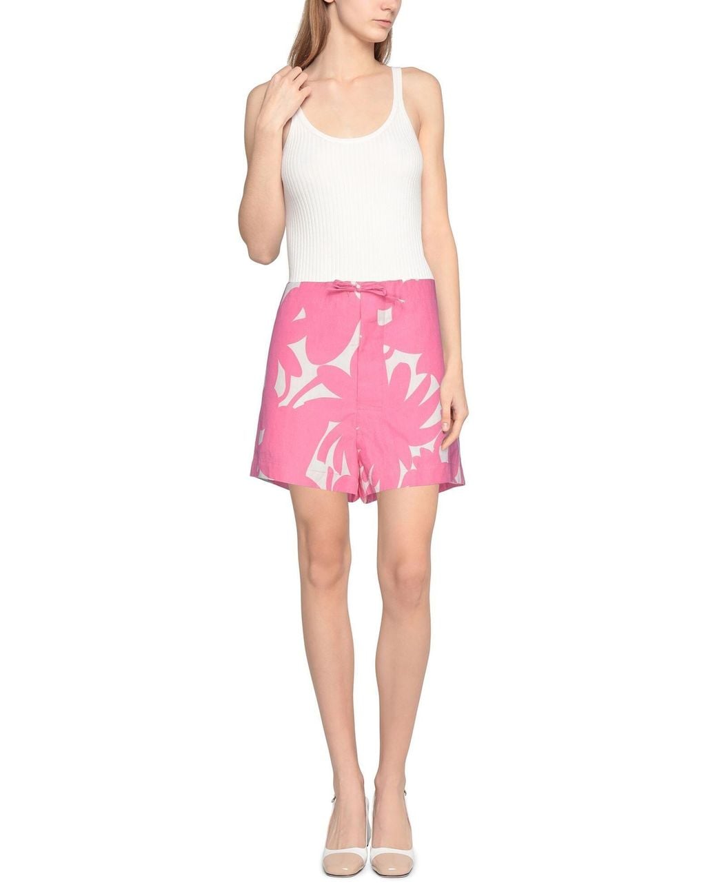 Marni Pink Two-Tone Patterned Shorts