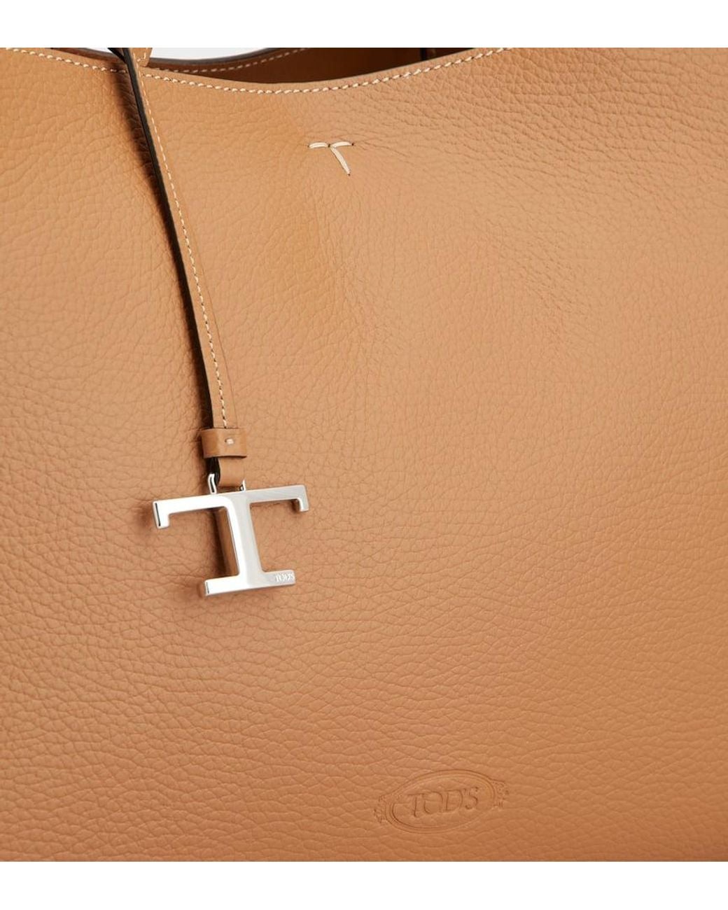 Tod's Brown T Pendant Tote Bag