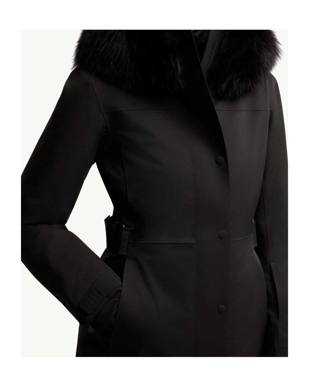 Moncler Black Grenoble Fur-Trim High Performance Jacket