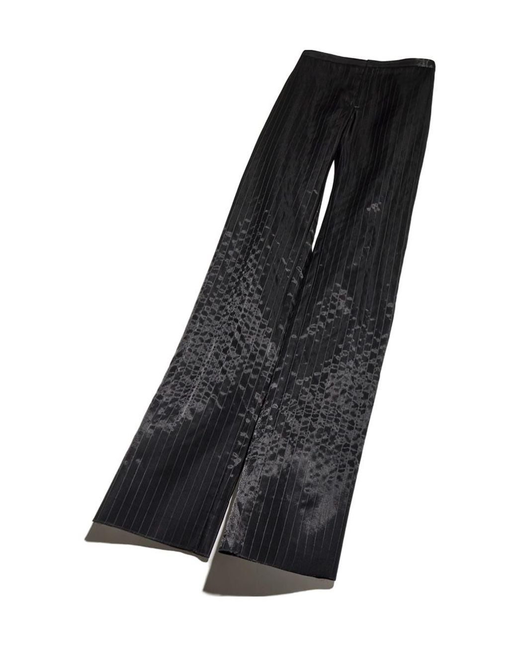 Gucci Black Pinstripe Wool Silk Pants