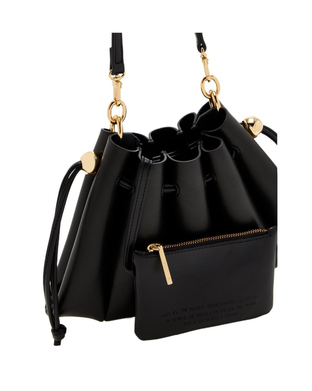 THEMOIRÈ Black Dafne Drawstring Shoulder Bag