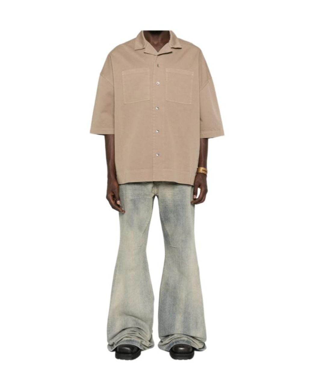 Rick Owens Natural Camicia Magnum Tommy Shirt for men