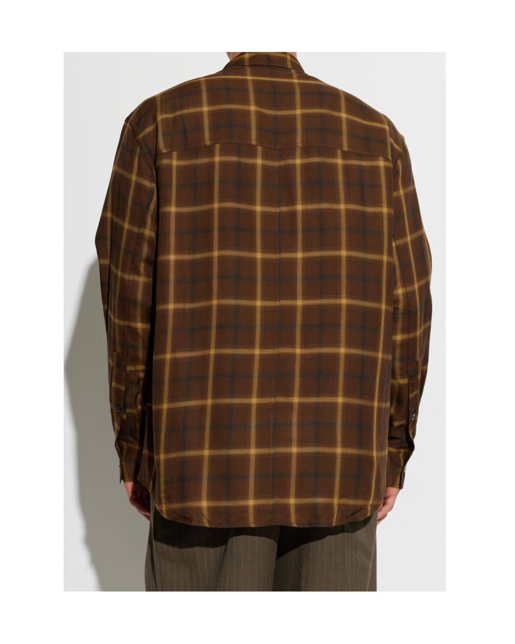 Song For The Mute Brown Check-Pattern Shirt for men