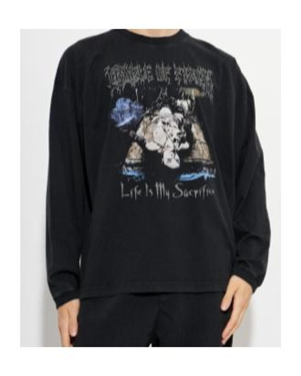 Vetements Blue Graphic Long-Sleeve T-Shirt for men