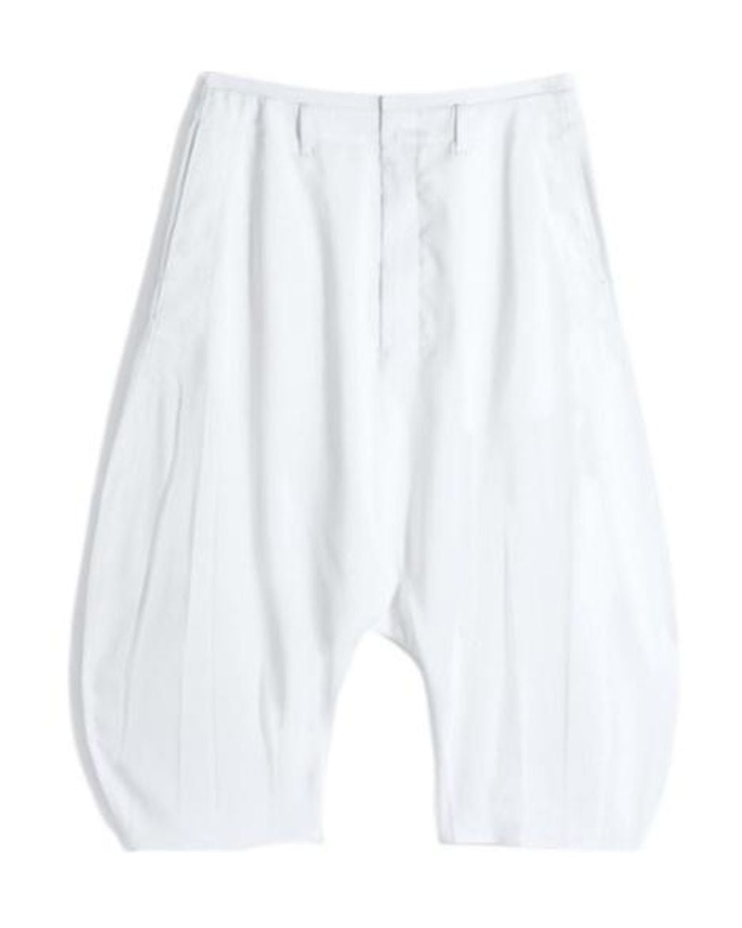 Lemaire White Pleated Bermuda Shorts