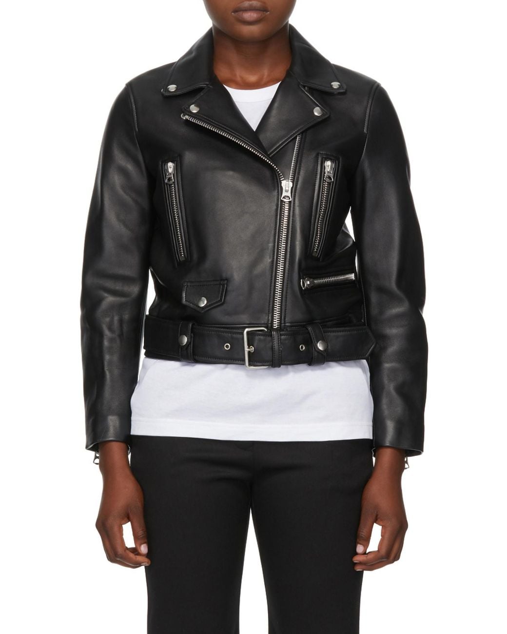 Acne Black Leather Biker Jacket