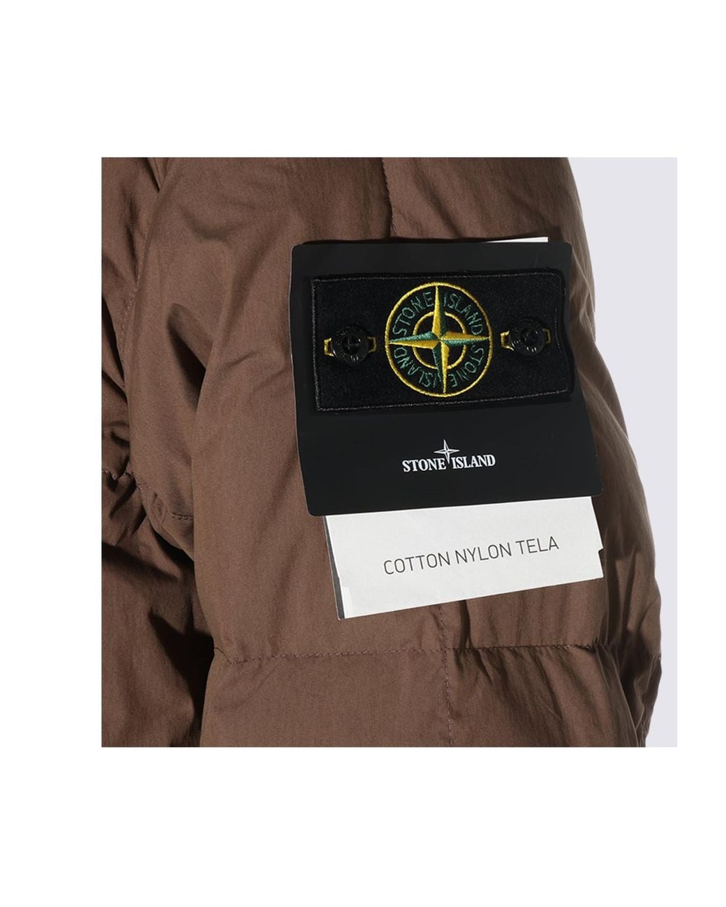 Stone Island Brown High-Neck Padded Jacket for men