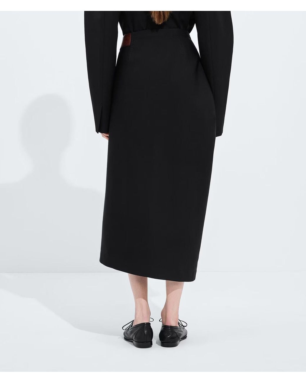 Bottega Veneta Black Grain De Poudre Skirt