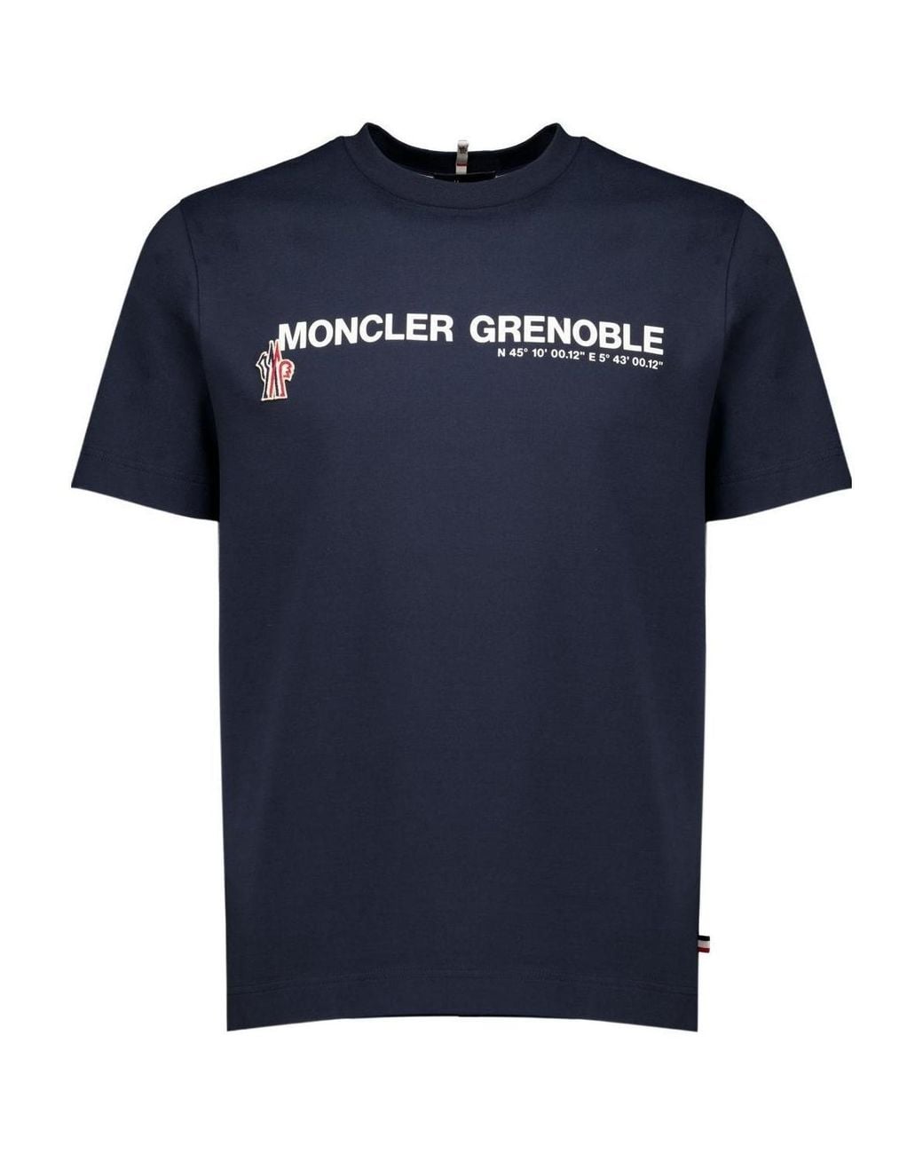 Moncler Blue Printed T-Shirt for men