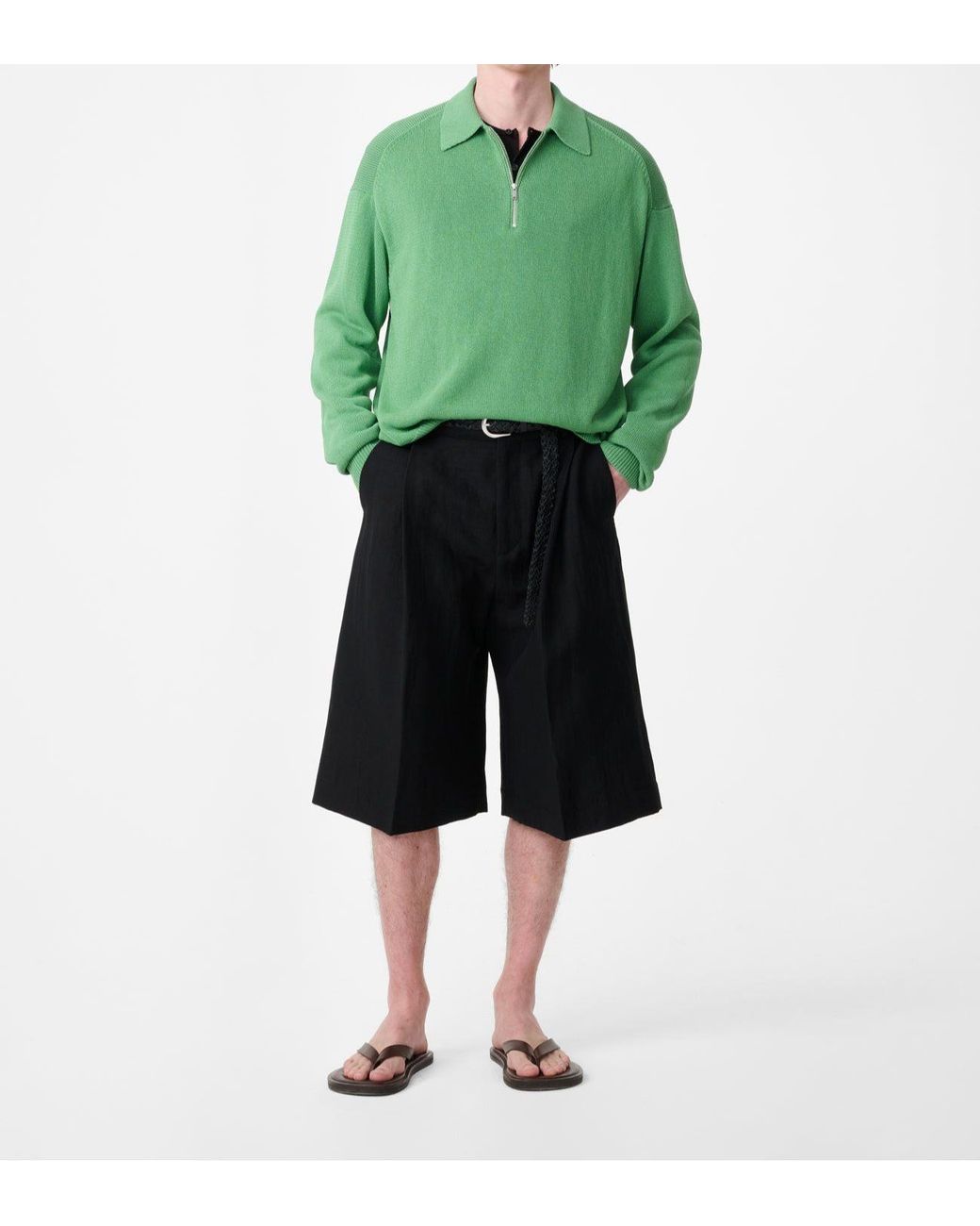 Studio Nicholson Green Heddy Knit Polo for men