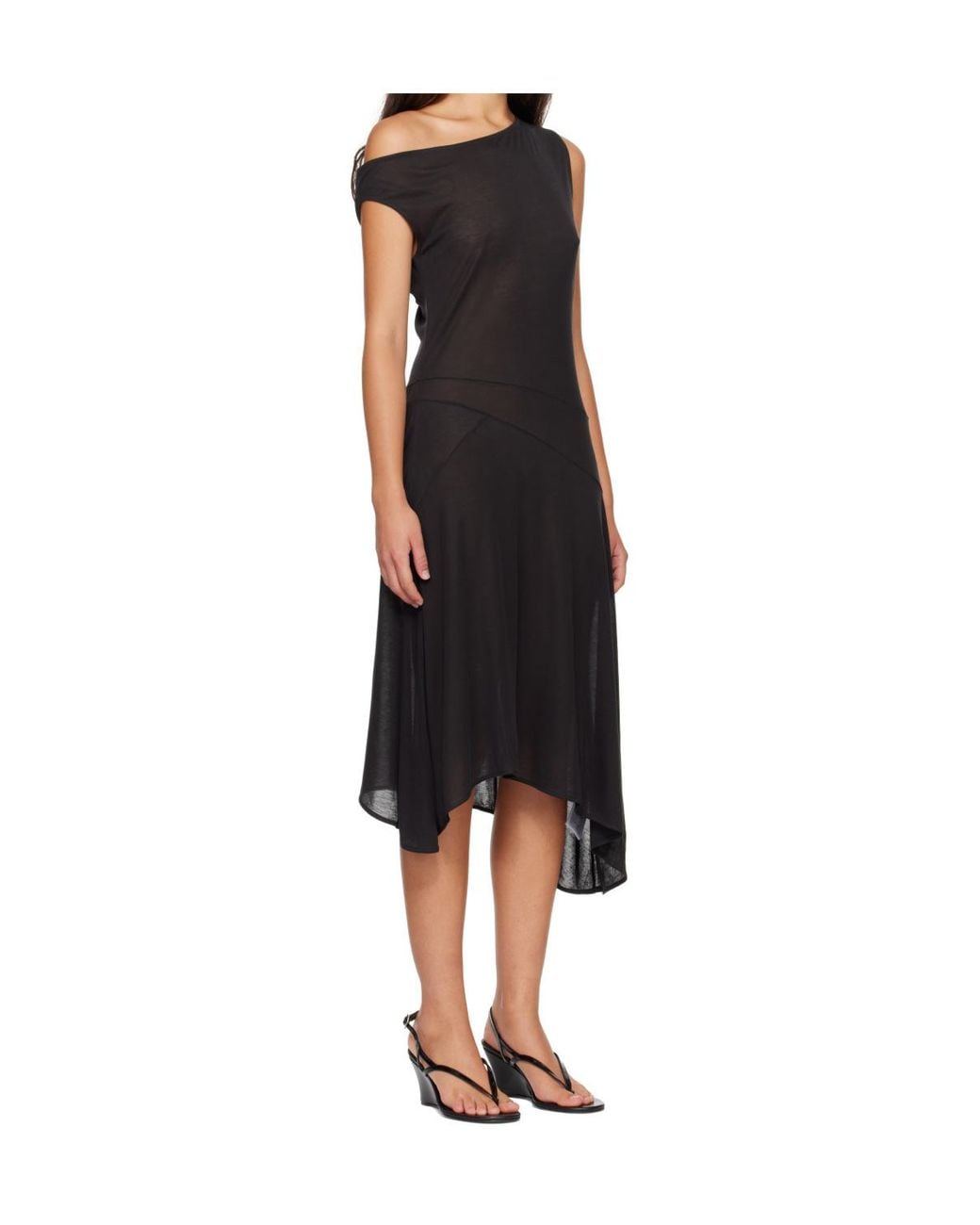 St. Agni Black Asymmetrical Dress