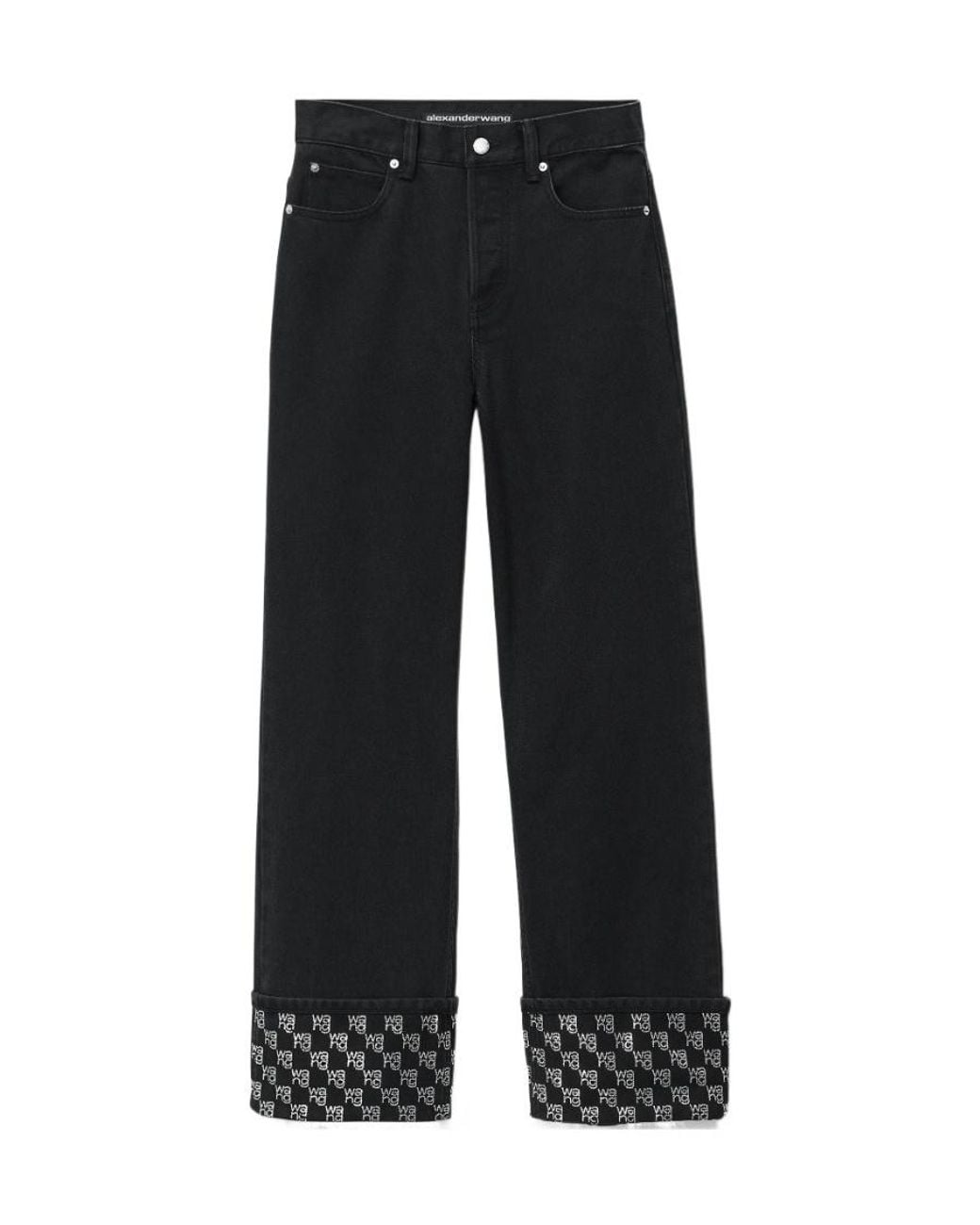 Alexander Wang Black Monogram Detailed Jeans