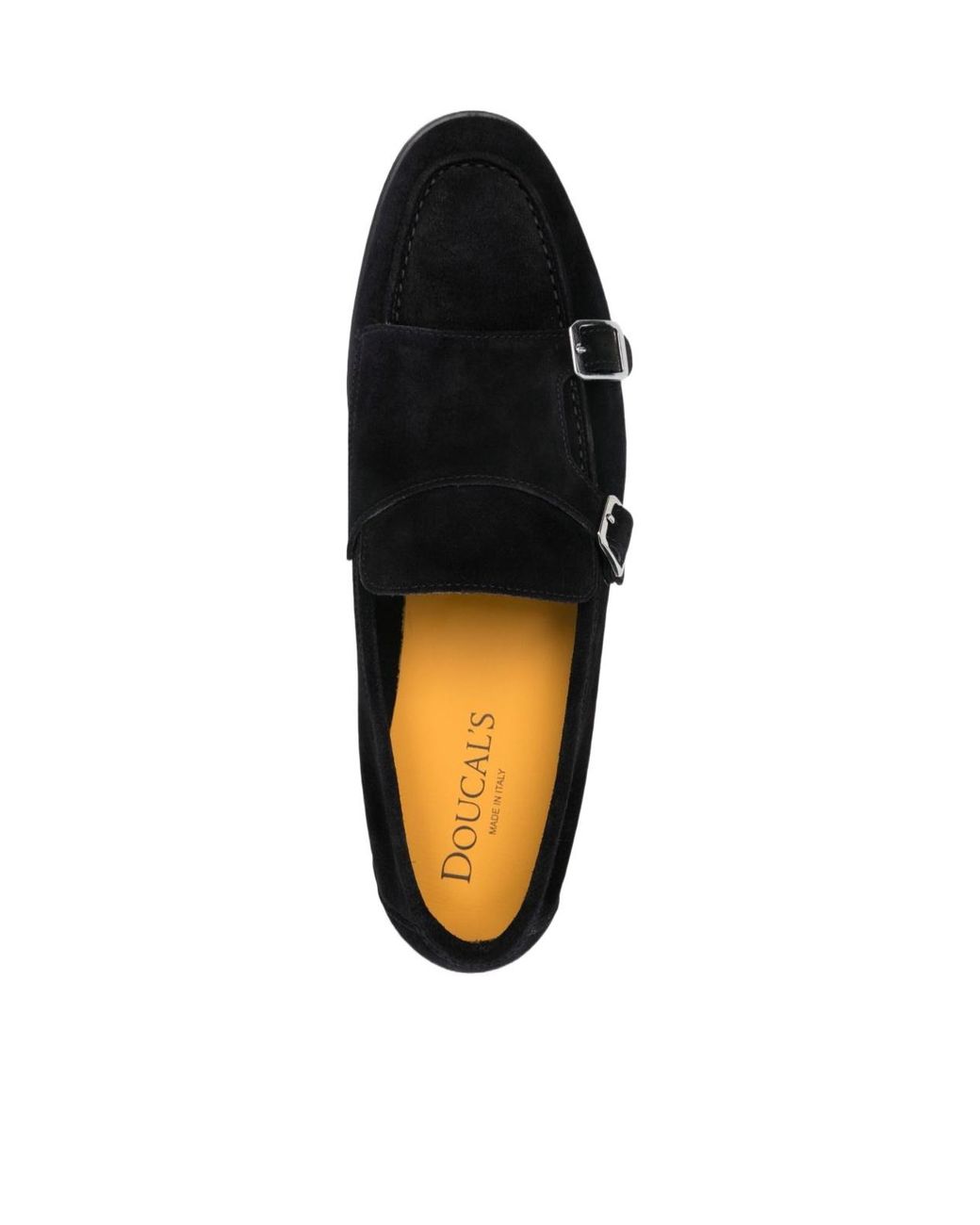 Doucal's Black Double Buckle Monk Shoes for men