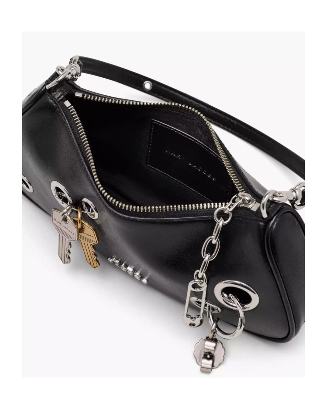 Marc Jacobs Black The Grommet Charm Shoulder Bag