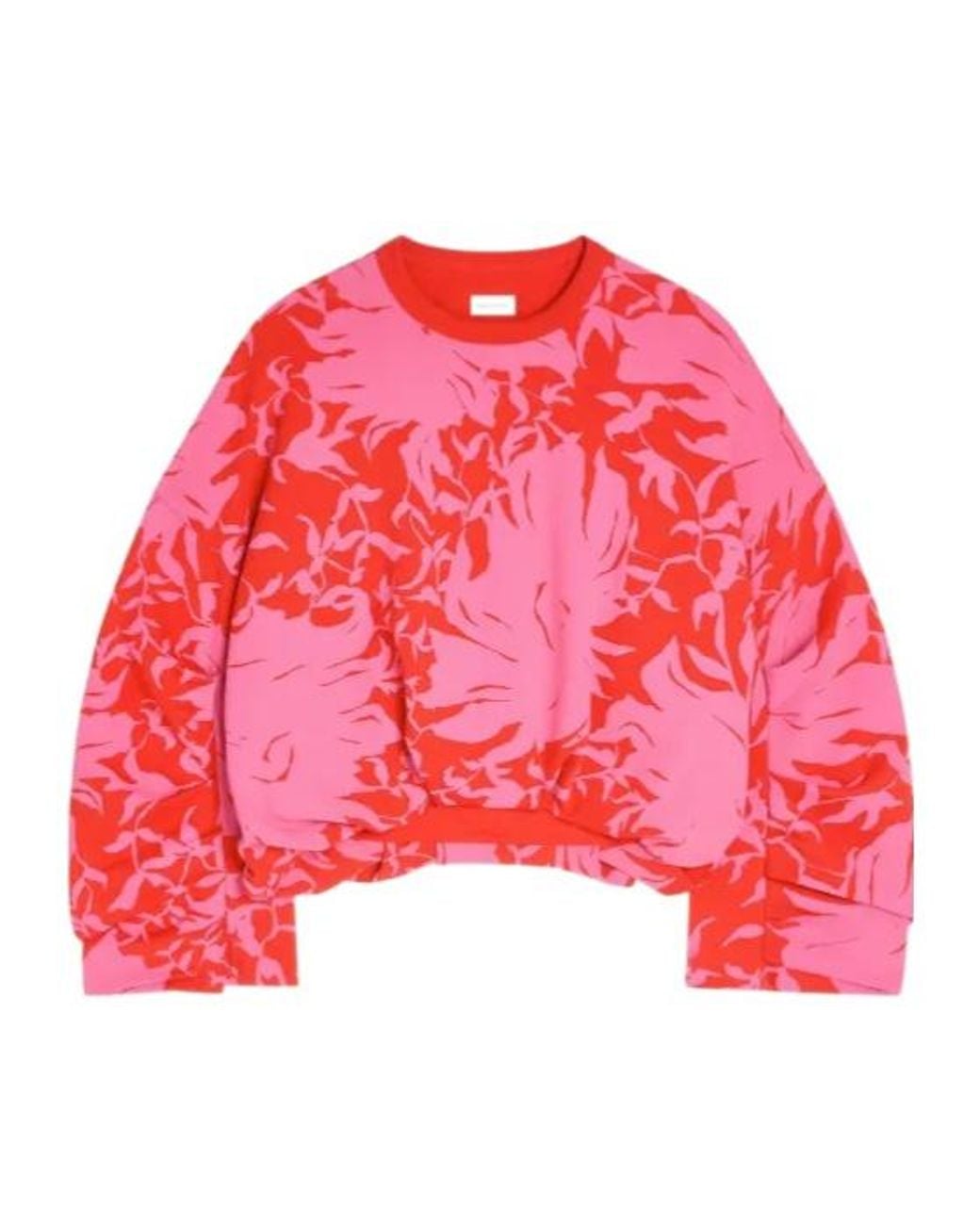 Dries Van Noten Red Floral-Print Sweatshirt